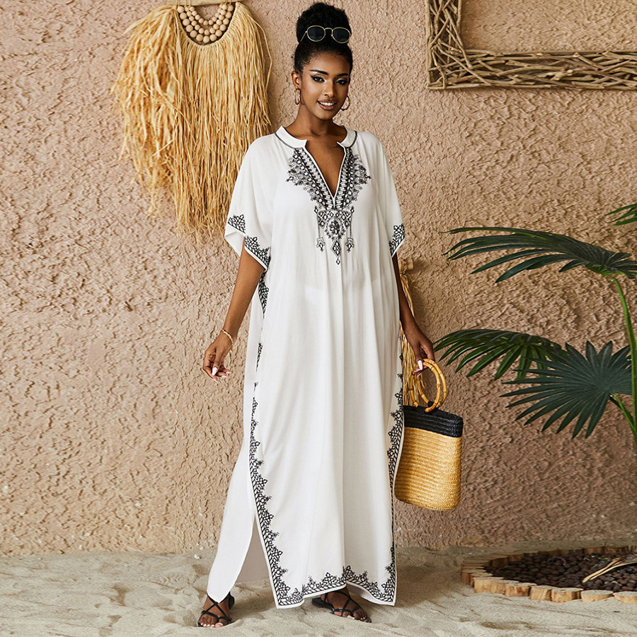 女性のための刺embroideredカフタンドレス、女性のた - Cover Up Kaftan のレビューと価格